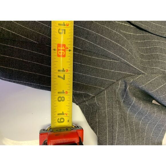 Bebe Gray Metallic Trim Striped Blazer Size 10 - Picture 9 of 10